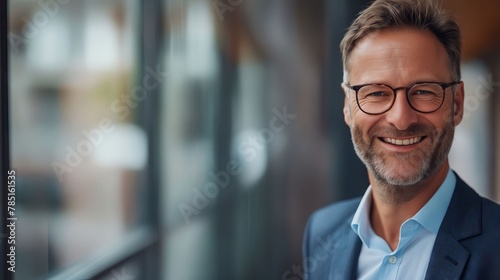 A smiling man in glasses and a suit.