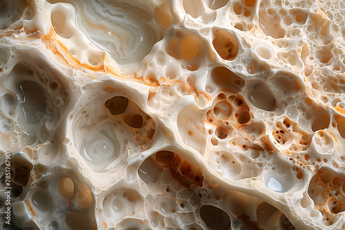 Close up of organic porous structure, possibly shell macro nature wallpaper background