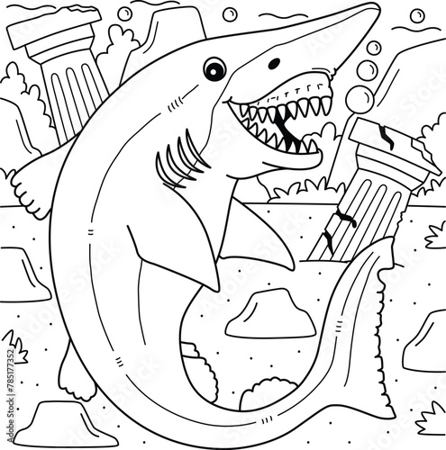 Goblin Shark Coloring Page for Kids