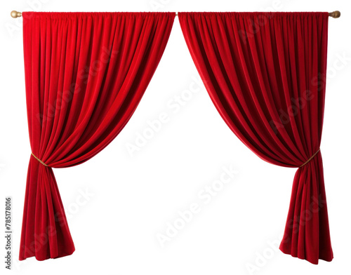 PNG A red curtain white background furniture elegance