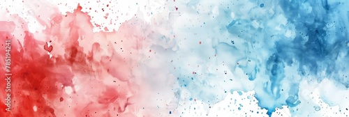 Abstract blue-white-red watercolor background in the colors of flags of different states