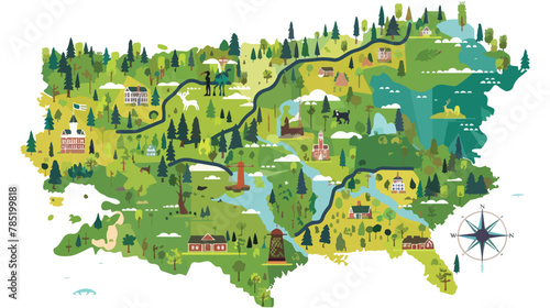 High detailed vector map. New Hampshire USA state