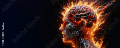 Neurological Heatwave A Fiery Depiction of Mental Strain