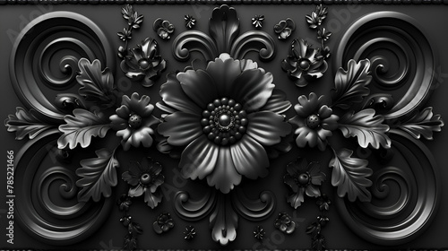 Classical Dark Ornate Pattern Wallpaper Black , Black wallpaper for phone with a floral pattern 