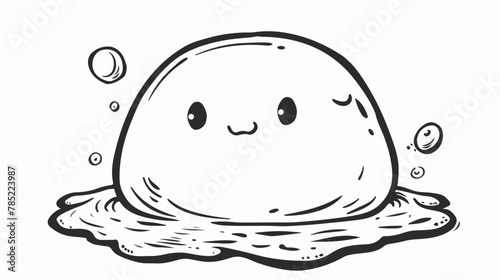 A squishy drawing colouring page flat vector isolated