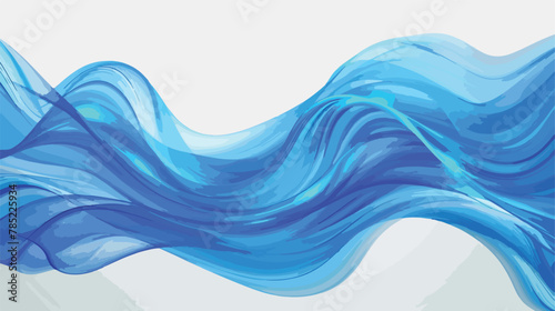 Abstract blue smooth wavy with blurred light curved li