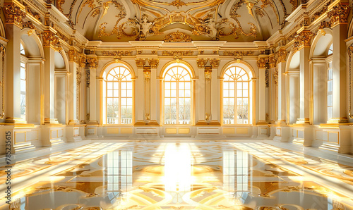 Opulent Neoclassical Ballroom: Gilded Grandeur at the Palace of Versailles