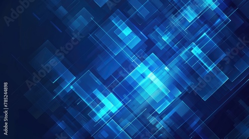 Abstract Blue Geometric Background with Light Effects