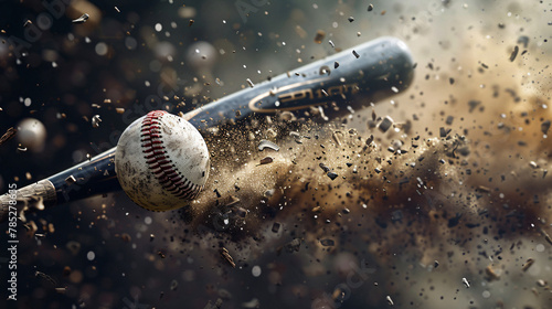 Baseball Bat Hitting Ball