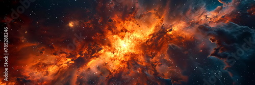 supernova explosion within a galaxy, capturing the dramatic and awe-inspiring moment.