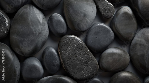 Black smooth pebbles background