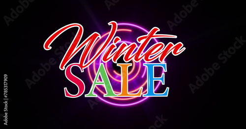 Image of winter sale text over circles