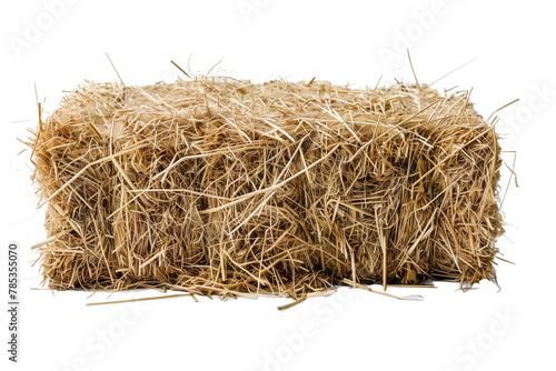 Natural Hay Bale - Isolated on White Transparent Background, PNG 