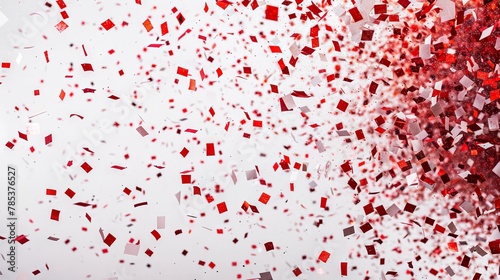 A red and white confetti background Generative AI.