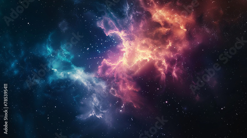 Cosmic planets star nebulae galaxy luminous background 