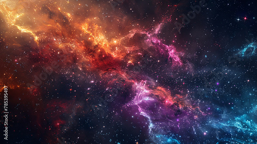 Cosmic planets star nebulae galaxy luminous background 
