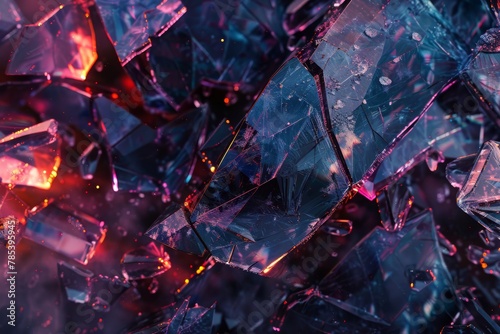 Hyper-Detailed Gothic Fantasy Art of Large Shards of Broken Glass with Stunning High Contrast Cinematic Lighting and Unreal Engine Visuals.