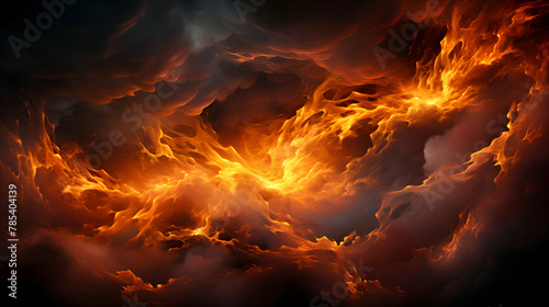 abstract fire flames on a black background. 3d render illustration