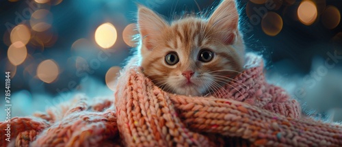 A kitten with a cloaking device and an invisibilityenhancing wool scarf executing a rescue mission Color Grading Complementary Color