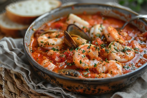 Delicious shrimp dish with herbs and spices