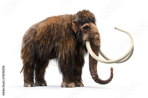 Prehistoric Mammoth Isolated on White