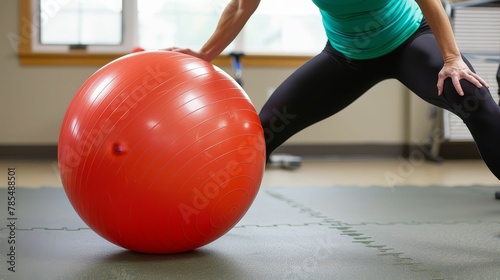 Core strengthening exercises with a stability ball, balance, control, foundation