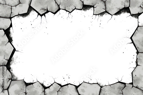 PNG Wall broken border effect manga texture water hole.