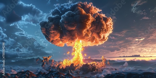 Mushroom cloud associated with a nuclear explosion