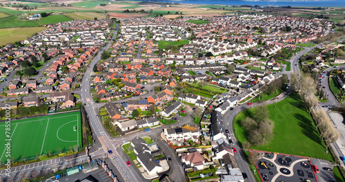 Aerial view of Residential housing in Comber Town Newtownards County Down Northern Ireland