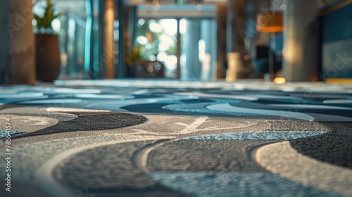 A smart e-textile carpet that changes patterns based on foot traffic and room usage,