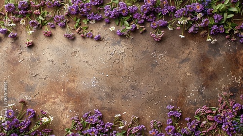  A bunch of purple flowers growing on a rusted metal surface