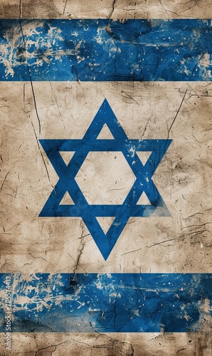 A textured image of the Israeli flag