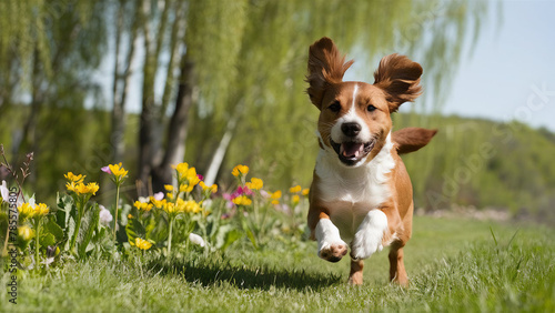 jack russell terrier running, happy dog