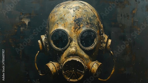 vintage mask used for bacteriological warfare during the cold war