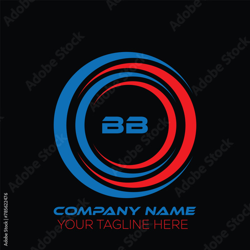 BB letter logo creative design. BB unique design. BB letter logo design on black background.
