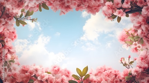 tour de page floral, printemps et nature, généré par IA