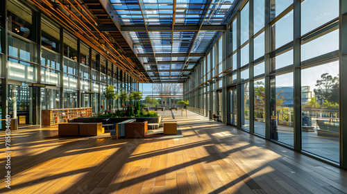 An architecturally significant library that uses transparent photovoltaic glass allowing natural light to permeate the interior while generating clean energy.
