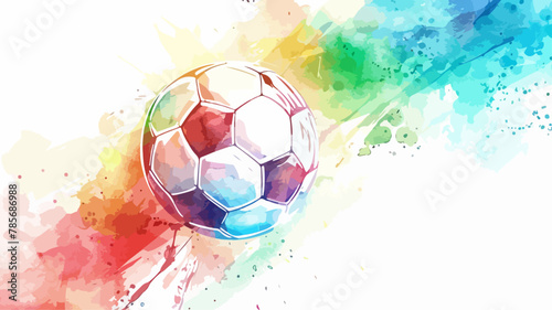 Fußball Soccer Aquarell Wasserfarbe Sport