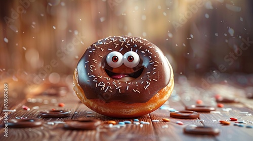 the sweetest character you'll ever meet: explore a funny chocolate donut cartoon character a sprinkle of fun with this chocolate donut character: explore a funny cartoon illustration where laughter me