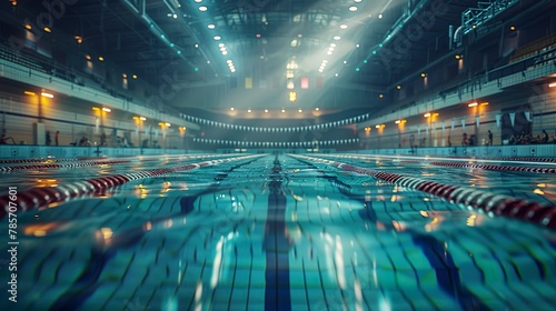 Olympic swimming pool made with Ai generative technology