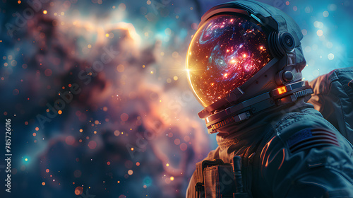 An Astronaut looking at the cosmos