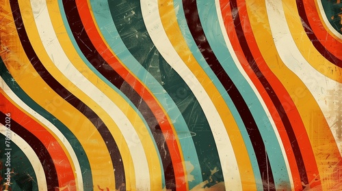 Retro 70's stripes grunge background