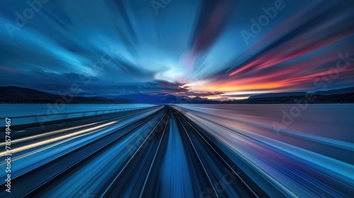 Abstract background with a speed motion effect, showcasing gradient speed lines on a landscape