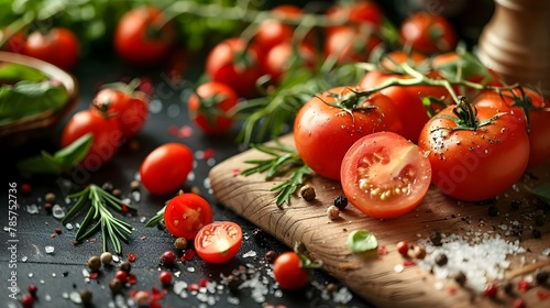 Fresh Tomatoes: A Symphony of Taste & Sustainability. Concept Garden Harvest, Farm-to-Table, Cooking Inspiration, Healthy Living, Sustainable Agriculture