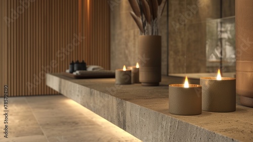 A warm organic scent fills the air originating from leatherwrapped candles that are strategically p throughout the space. The calming scent paired with the touchable leather surfaces .
