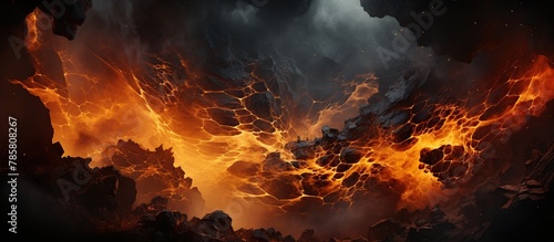 Fire and Flames in the Dark Background