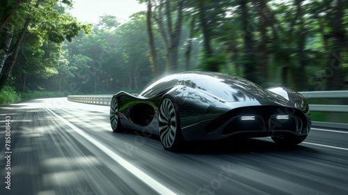 A futuristiclooking car is shown driving down a road emitting no harmful emissions. A caption below reads powered by biofuels emphasizing the significance of using sustainable byproducts .