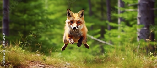 Red Fox jump hunting, Vulpes vulpes