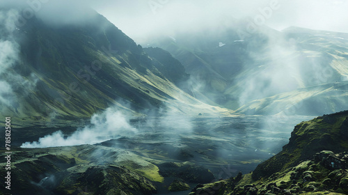Landscape of Kerlingarfjoll volcanic mountain
