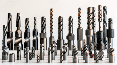 Display of industrial grade carbide drill bits and cutters Emphasis on its role in metalworking and precision manufacturing.